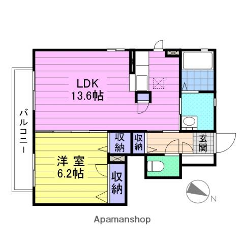 カーサレイールA(1LDK/1階)の間取り写真