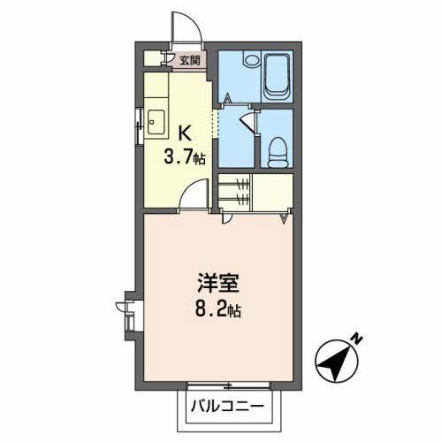 アネックス(1K/2階)の間取り写真
