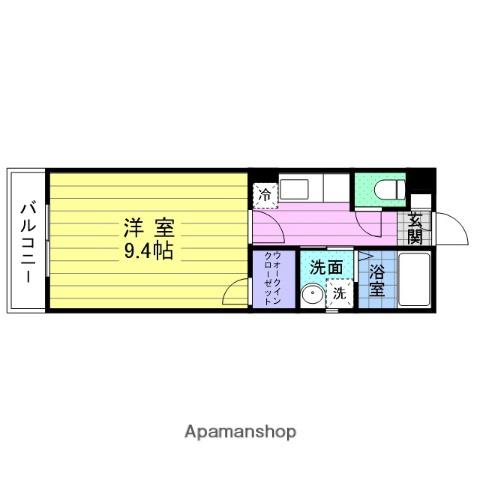 アヴァンセ高砂Ⅱ(1K/2階)の間取り写真
