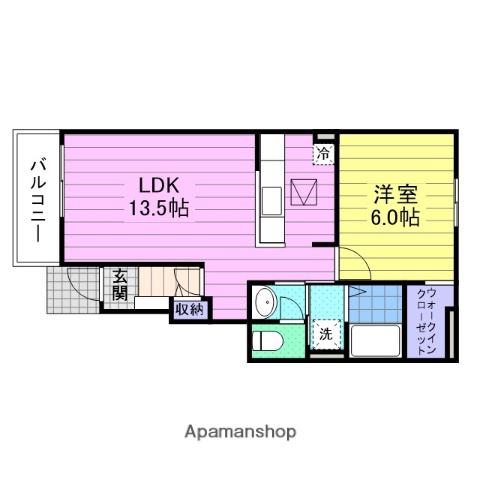 メゾン アスティケⅡ(1LDK/1階)の間取り写真