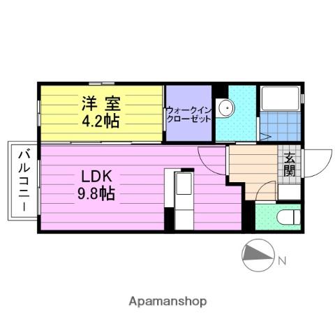 カーサ・クレールⅢ(1LDK/1階)の間取り写真