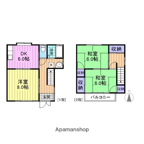 コーポアダチ(3DK/1階)の間取り写真