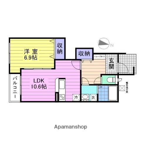シルフィーナ(1LDK/1階)の間取り写真