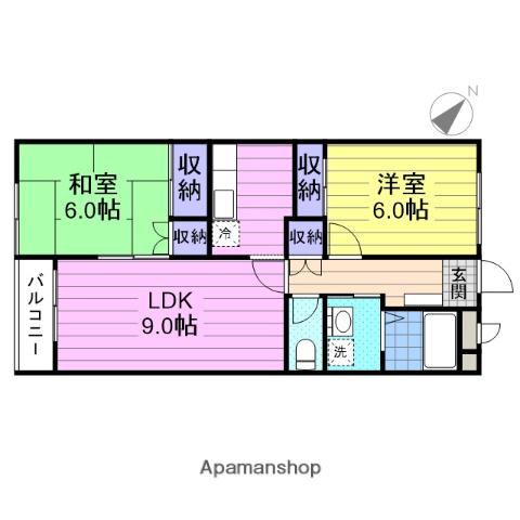 コーポクレール(2LDK/1階)の間取り写真