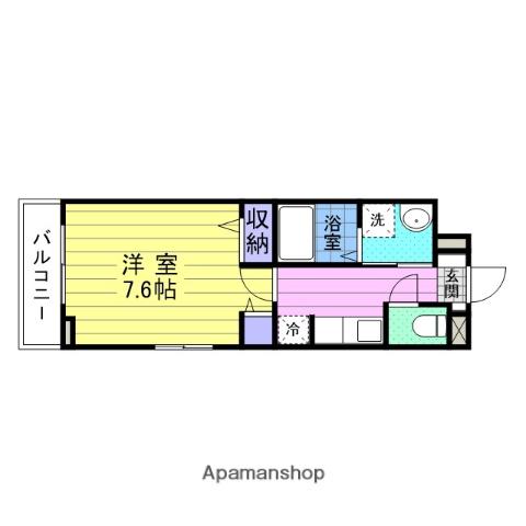 カルムコトー(1K/2階)の間取り写真