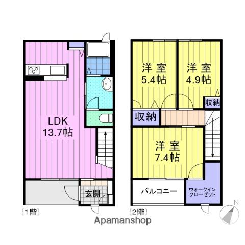 クレール(3LDK/1階)の間取り写真