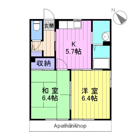 サニーコート(2K/1階)の間取り写真