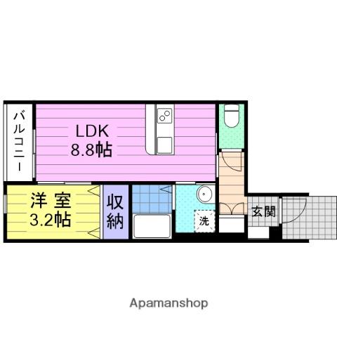 ハドルハシヌマ(1LDK/1階)の間取り写真
