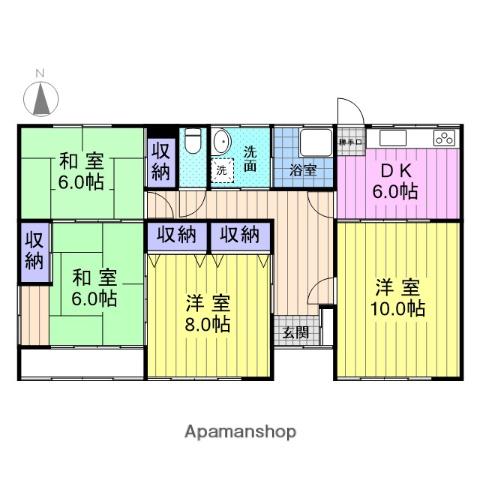 第2コーポ寺沢(4DK/1階)の間取り写真