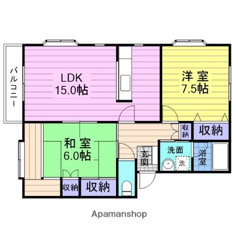 オルリー(2LDK/1階)の間取り写真