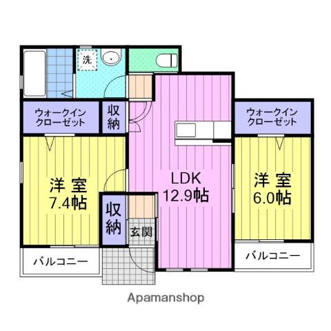新田3丁目アパート(2LDK/2階)