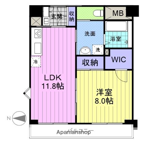 アイ・フローラル中野(1LDK/3階)の間取り写真