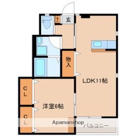 アミューズSE(1LDK/1階)の間取り写真