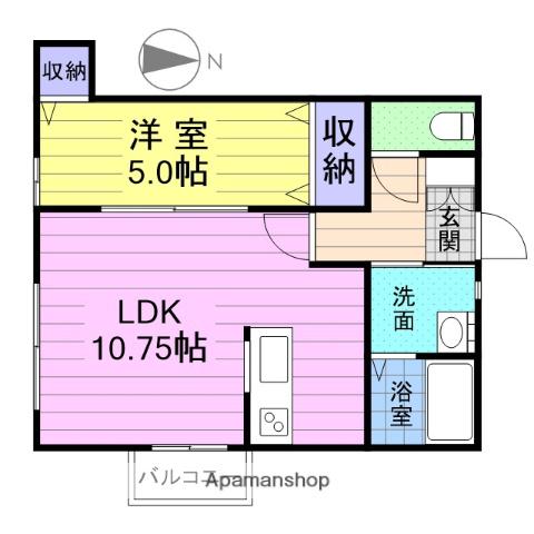 メゾンカセ・SK-Ⅱ(1LDK/1階)の間取り写真