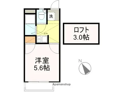 アップルハウス八木山弥生町(1K/1階)の間取り写真