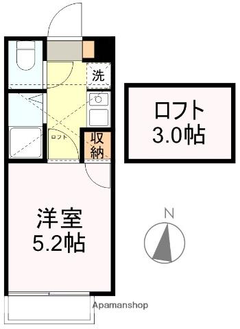 アップルハウス東黒松(1K/1階)の間取り写真