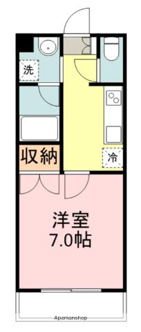 八乙女マミサワハイツ(1K/2階)の間取り写真