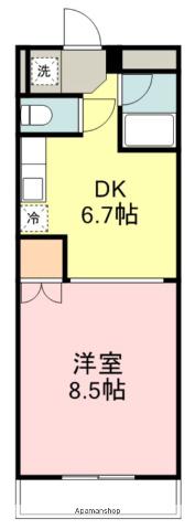 小松島アベニュー(1DK/2階)の間取り写真