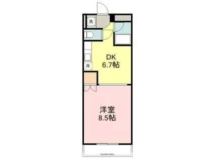 小松島アベニュー(1DK/4階)の間取り写真