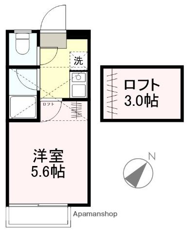 アップルハウス八乙女2(1K/1階)の間取り写真