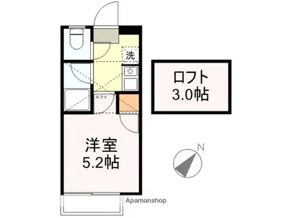 アップルハウス八乙女2(1K/2階)の間取り写真