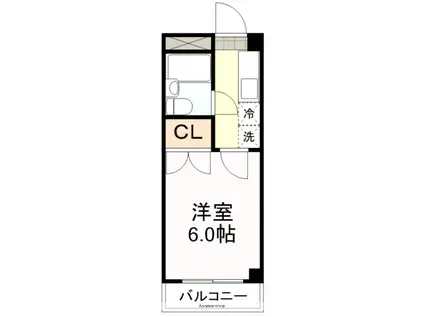 エスパシオ立町(1K/2階)の間取り写真