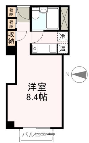 仙台錦町ハルヤマテラス(ワンルーム/4階)の間取り写真