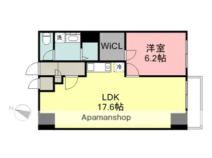 レナート広瀬通(1LDK/4階)の間取り写真