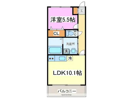 アークデュオ仙台宮町(1LDK/7階)の間取り写真
