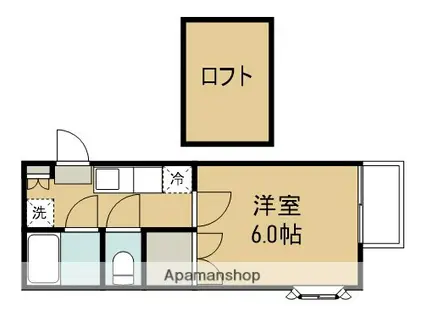東北本線 太子堂駅 徒歩7分 2階建 築36年(1K/2階)の間取り写真