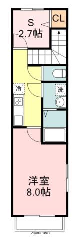 クレスト小田原(1K/2階)の間取り写真