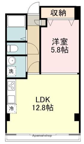 大青ビル(1LDK/5階)の間取り写真