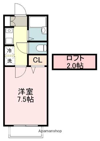 ドミールSUZUKI(1K/1階)の間取り写真
