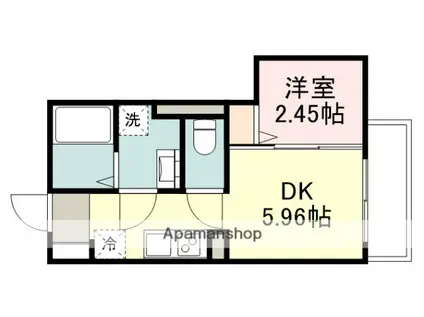 仙山線 東照宮駅 徒歩17分 3階建 築3年(1DK/3階)の間取り写真