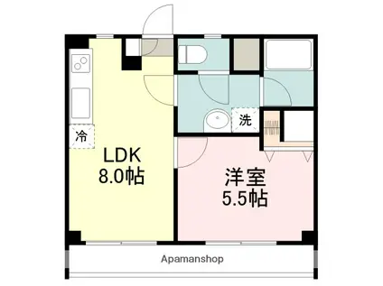 ジークレフ(1LDK/3階)の間取り写真