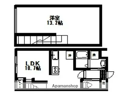 フェリシダ八幡(1LDK/4階)の間取り写真