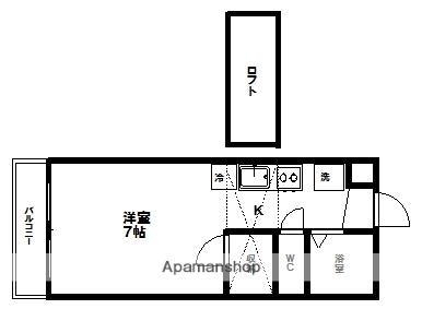 ホワイトヴィレッジ国見(1K/2階)の間取り写真