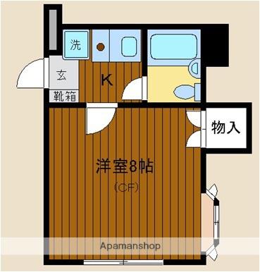 パンシオン 北仙台NO1(ワンルーム/1階)の間取り写真