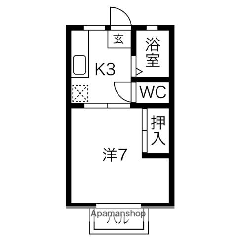 サンライフ西村(1K/2階)の間取り写真