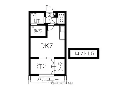 ベルグラン千代田(1DK/2階)の間取り写真