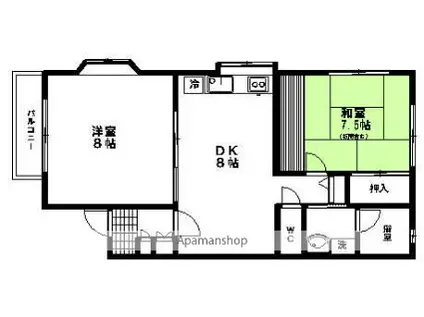 コンフォール蕃山(2DK/2階)の間取り写真