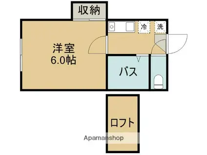 サン・シャルム中野栄(1K/1階)の間取り写真