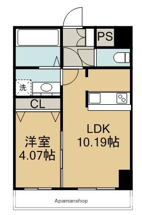 フェリシダ東仙台(1LDK/2階)の間取り写真