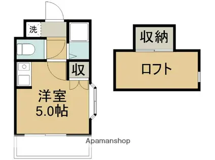 アップルハウス福住町A棟(ワンルーム/1階)の間取り写真