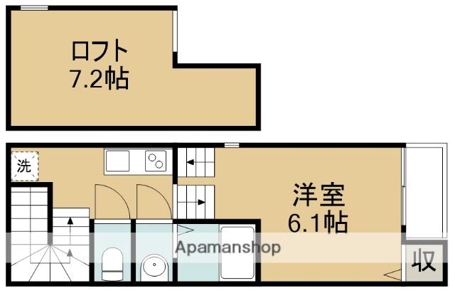 仙石線 小鶴新田駅 徒歩9分 2階建 築11年(1K/2階)の間取り写真