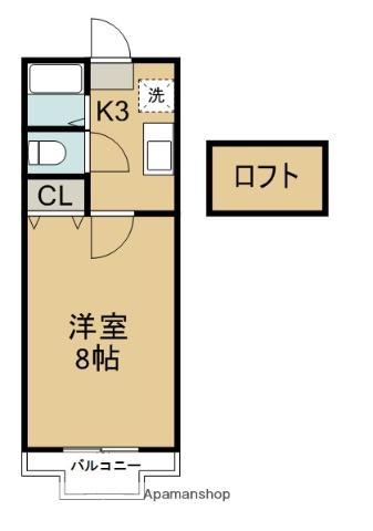 ホワイトキャッスルOZAWA(1K/2階)の間取り写真