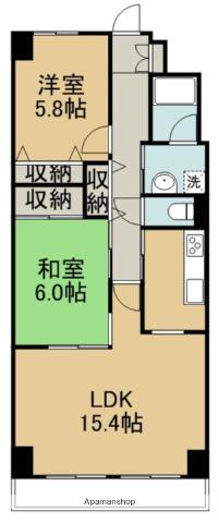 東仙台ガーデンハイツⅢ(2LDK/1階)の間取り写真