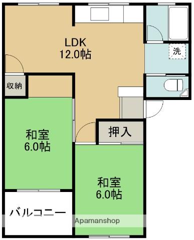 太田マンション(2LDK/1階)の間取り写真