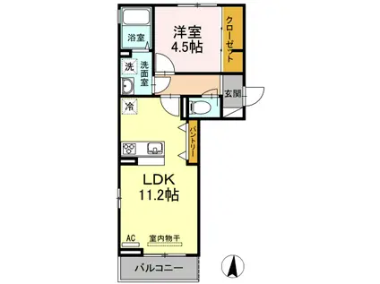 D-ROOM KUBOTAⅡ(1LDK/3階)の間取り写真
