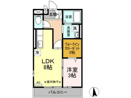 カナディアンコート平成(1LDK/3階)の間取り写真